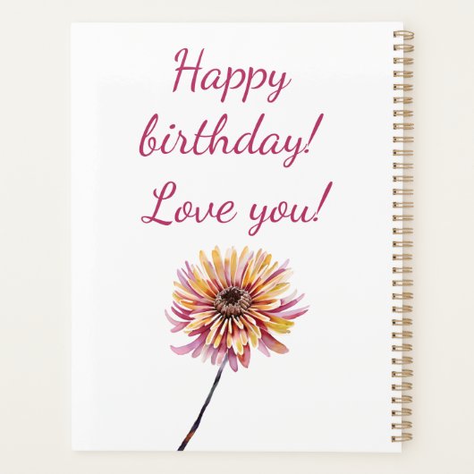 November geboorte bloem geschenken Chrysanthemum b Planner (Achterkant)