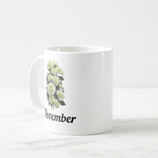 November Geboorte Bloem Mok, Verjaardag Bloem Mok (Voorkant links)