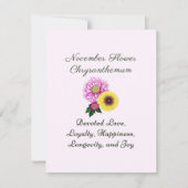 November Geboorte Maand Bloem Chrysanthemum (Voorkant)