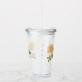 November Geboorte Maand Bloem Chrysanthemum Acryl Drinkbeker (Rechts)