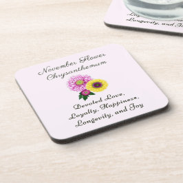 November Geboorte Maand Bloem Chrysanthemum Bier Onderzetter