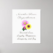 November Geboorte Maand Bloem Chrysanthemum Canvas Afdruk (Voorkant)