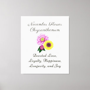 November Geboorte Maand Bloem Chrysanthemum Canvas Afdruk