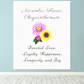 November Geboorte Maand Bloem Chrysanthemum Canvas Afdruk (Insitu (Houten vloer))