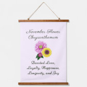 November Geboorte Maand Bloem Chrysanthemum Hangend Wandkleed (Voorkant)