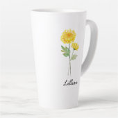 November Geboorte Maand Bloem Chrysanthemum Latte Mok (Rechterhoek)