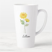 November Geboorte Maand Bloem Chrysanthemum Latte Mok (Rechts)