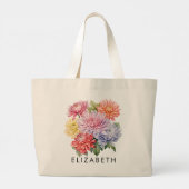 November Geboorte Maand Bloem Custom Gift voor Haa Grote Tote Bag (Achterkant)