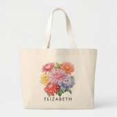 November Geboorte Maand Bloem Custom Gift voor Haa Grote Tote Bag (Voorkant)