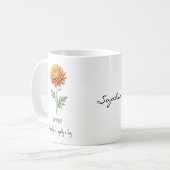November Geboortebloem Mok – Chrysanthemum (Voorkant links)