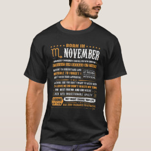 November geboortedag cadeautjes - geboren in novem t-shirt