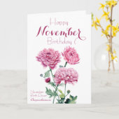 November geboortedag chrysanthemum kaart (Gele Bloem)