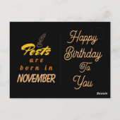 November geboortedag citaat-dichters worden gebore briefkaart (Achterkant)