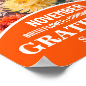 November Geboortemaand Bloem Christelijke Wall Art Poster (Hoek)