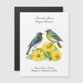 November Geboortemaand Bloem Chrysant Vogels (Voorkant / Achterkant)