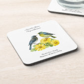 November Geboortemaand Bloem Chrysant Vogels Bier Onderzetter (Linkerzijde)