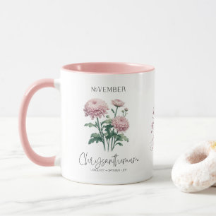 November Geboortemaand Bloem Chrysanthemum Cadeau Mok