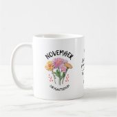 NOVEMBER Geboortemaand Bloem Gepersonaliseerd Chri Koffiemok (Links)