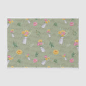 November Geboortemaand Bloemen Pioen Chrysanthemum Tissuepapier (Voorkant)