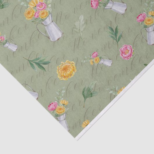 November Geboortemaand Bloemen Pioen Chrysanthemum Tissuepapier (Detail)