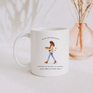 November Geboortemaand Meisje Monogram Koffiemok