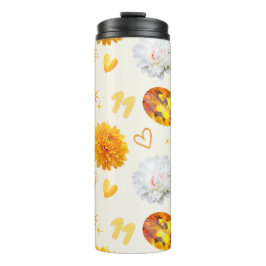 November Geboortesteen & Bloem | Citrien & Chrysan Thermosbeker