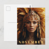 *~* NOVEMBER  Geboortesteen Gouden Topaas AP53 Briefkaart (Voorkant / Achterkant)