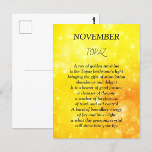 November geboortesteen Topaz Briefkaart