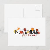November geeft Bedankt Briefkaart (Voorkant / Achterkant)