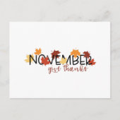 November geeft Bedankt Briefkaart (Voorkant)