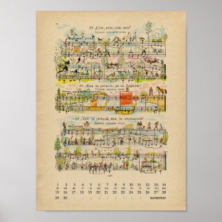 November Gelukkige Notities Kalender 2022 Poster