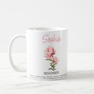 November gepersonaliseerde geboortebloem koffiemok