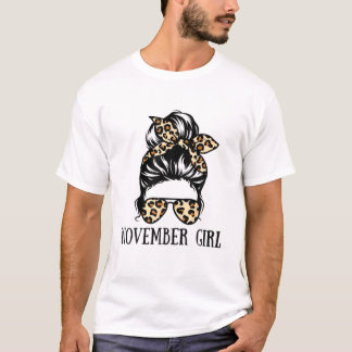 November Girl Birthday Bleaching Women Sunbril L T-shirt