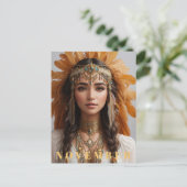 *~* NOVEMBER Gouden Topaas  AP53 Boho Geboortestee Briefkaart (Staand voorkant)