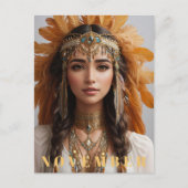 *~* NOVEMBER Gouden Topaz AP53 Boho Birthstone Briefkaart (Voorkant)