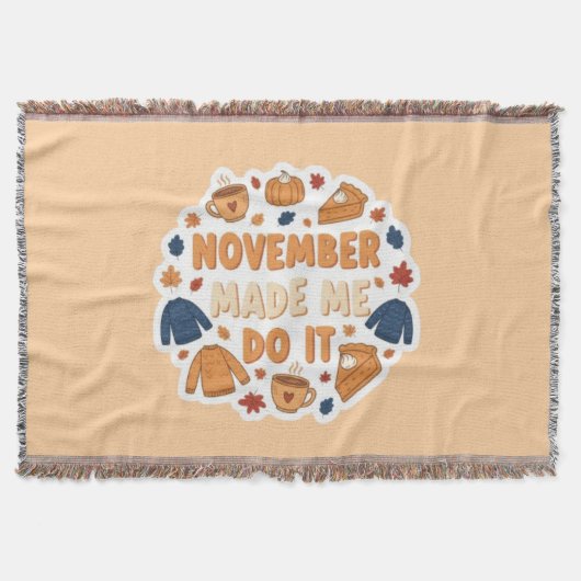 November heeft me ertoe aangezet - Grappig herfsto Deken (Voorkant)