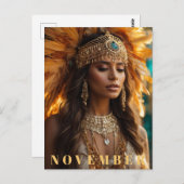 *~* NOVEMBER Hoofddeksel AP53 Geboortesteen Topaas Briefkaart (Voorkant / Achterkant)