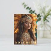 *~* NOVEMBER Hoofddeksel AP53 Topaas Geboortesteen Briefkaart (Staand voorkant)