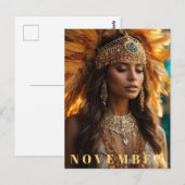 *~* NOVEMBER Hoofddeksel AP53 Topaas Geboortesteen Briefkaart (Voorkant / Achterkant)