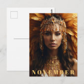 *~* NOVEMBER Hoofddeksel Geboortesteen  Topaas AP5 Briefkaart (Voorkant / Achterkant)