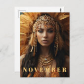 *~* NOVEMBER Hoofddeksel Topaas Geboortesteen AP53 Briefkaart (Voorkant / Achterkant)