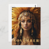 *~* NOVEMBER Hoofddeksel Topaas Geboortesteen AP53 Briefkaart (Voorkant / Achterkant)