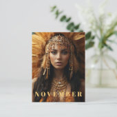 *~* NOVEMBER Hoofddeksel Topaz Geboortesteen AP53 Briefkaart (Staand voorkant)