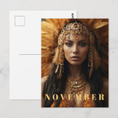 *~* NOVEMBER Hoofddeksel Topaz Geboortesteen AP53 Briefkaart (Voorkant / Achterkant)