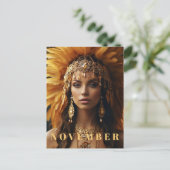 *~* NOVEMBER Hoofddeksel Topaz Geboortesteen AP53  Briefkaart (Staand voorkant)