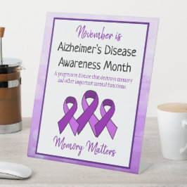 November is de maand van Alzheimer Disease Awarene Reclamebord Met Voetstuk