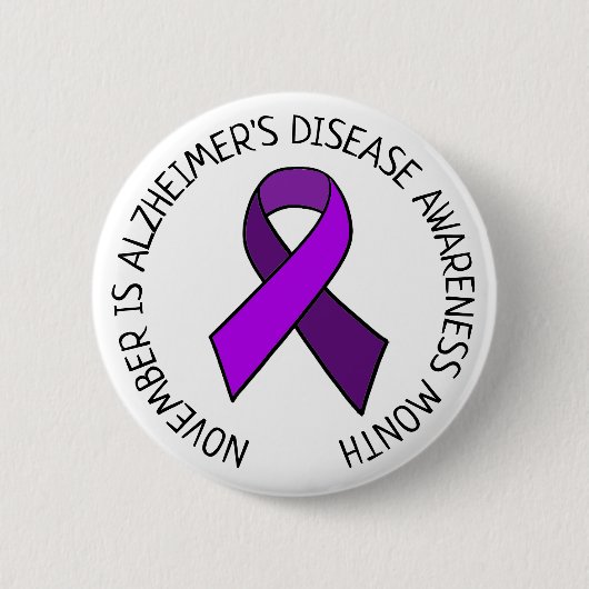November is de maand van Alzheimer Disease Awarene Ronde Button 5,7 Cm (Voorkant)