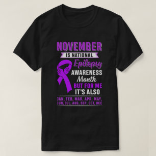 November is de nationale maand van Epilepsy Bewust T-shirt