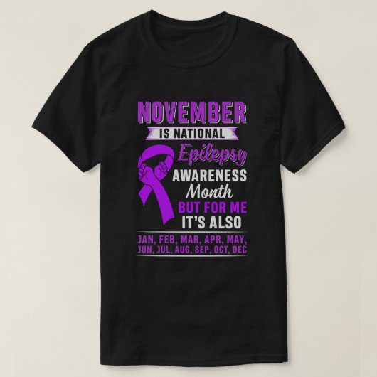November is de nationale maand van Epilepsy Bewust T-shirt (Design voorkant)