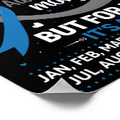 November is Diabetes Awareness Month Blue en Grey Poster (Hoek)